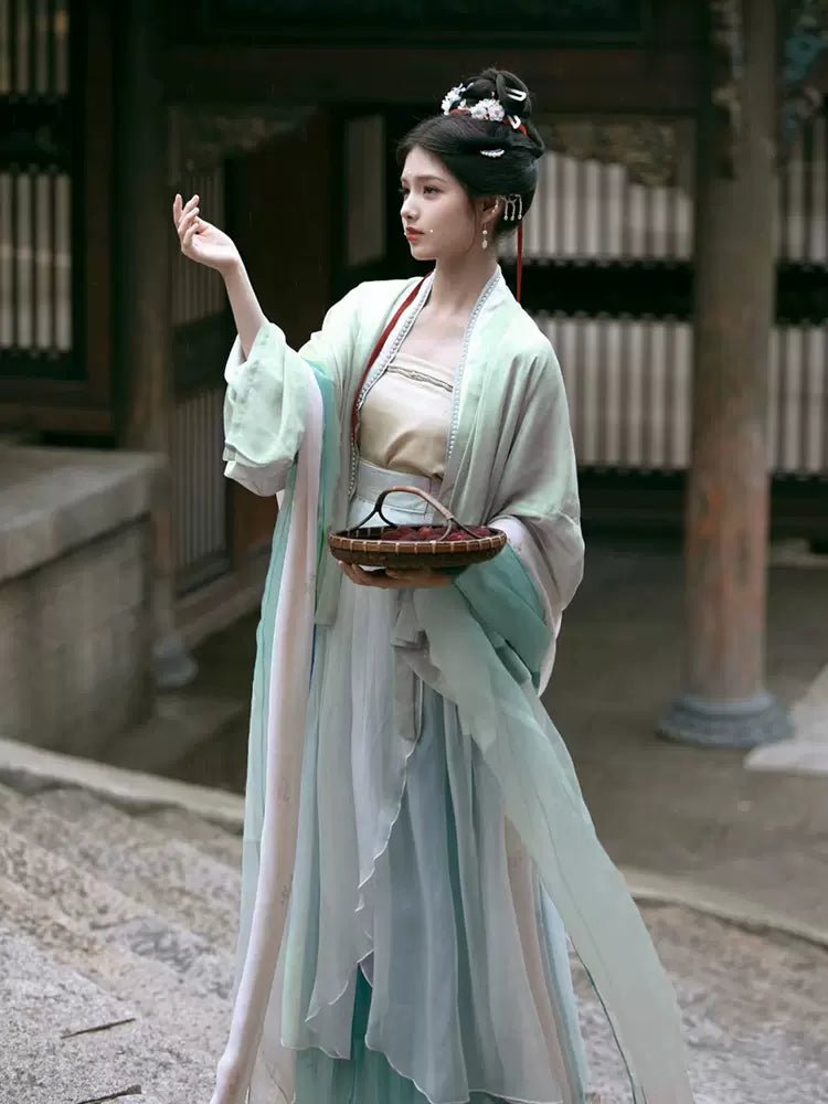 【Hanfu】 Tranquil Jade Elegance | Song Chest - length skirthan fu Chinese han fu hanfu male tang dynasty clothes chinese hanfu tang dynasty outfits traditiona hanfu dress chinese hanfu chinese style dress dress fashion cheongsam dress q