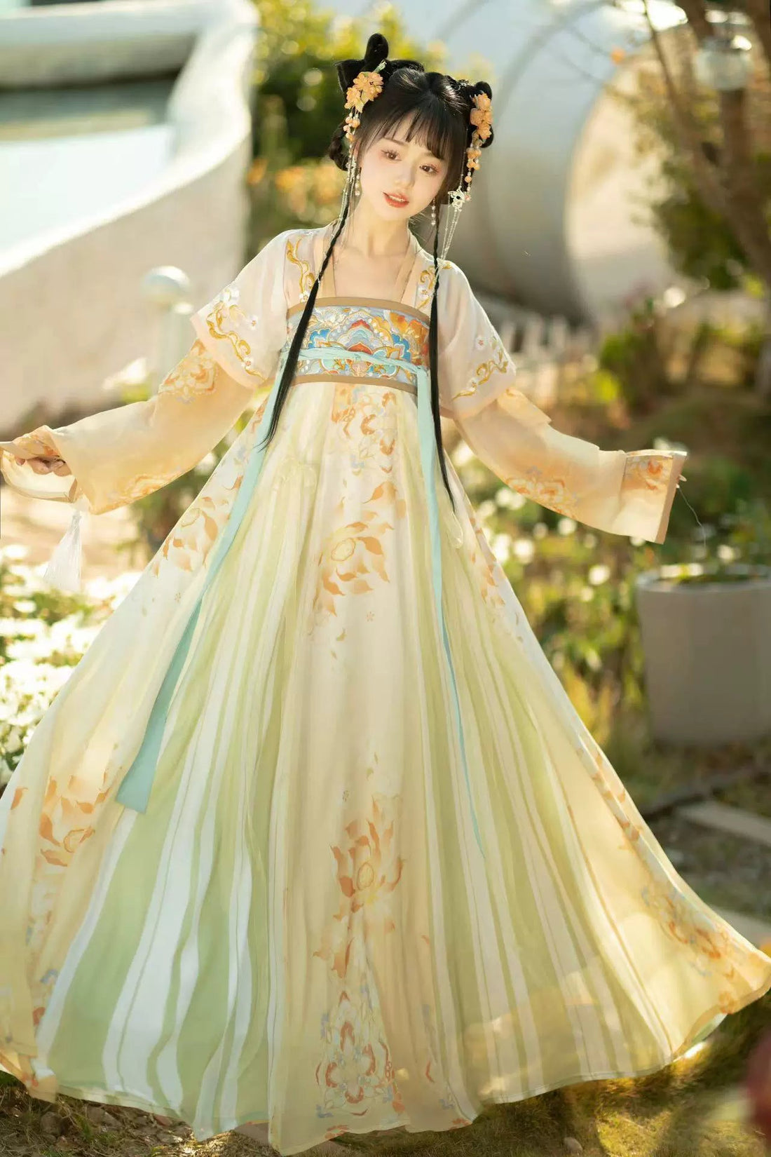 【Hanfu】A Hundred Flowers Bloom|Tang Chest - Length skirthan fu Chinese han fu hanfu male tang dynasty clothes chinese hanfu tang dynasty outfits traditiona hanfu dress chinese hanfu chinese style dress dress fashion cheongsam dress q