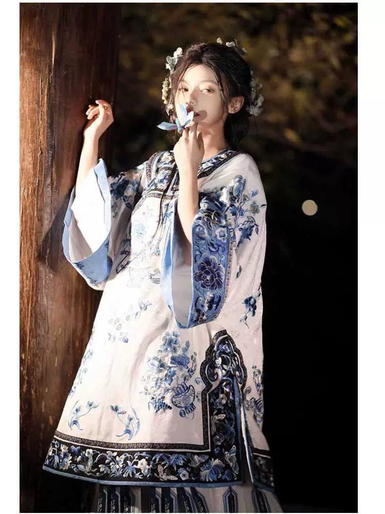 【Hanfu】Azure Butterfly Dream | Qing Style Hanfuhan fu Chinese han fu hanfu male tang dynasty clothes chinese hanfu tang dynasty outfits traditiona hanfu dress chinese hanfu chinese style dress dress fashion cheongsam dress q