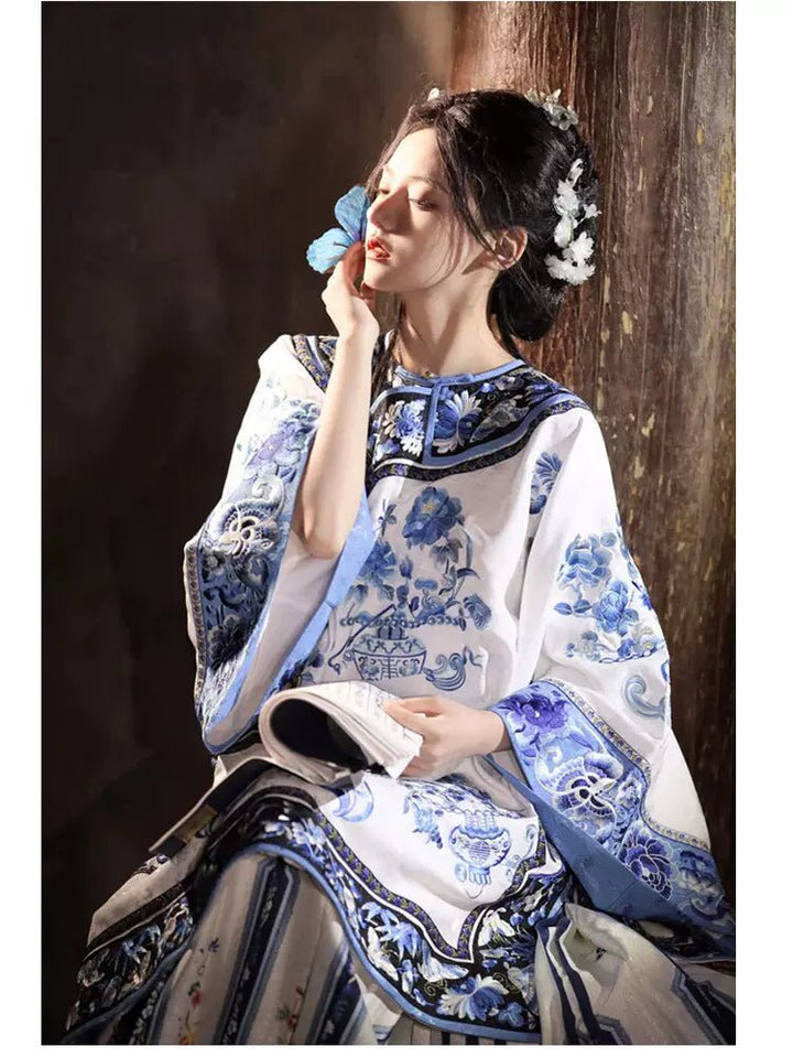 【Hanfu】Azure Butterfly Dream | Qing Style Hanfuhan fu Chinese han fu hanfu male tang dynasty clothes chinese hanfu tang dynasty outfits traditiona hanfu dress chinese hanfu chinese style dress dress fashion cheongsam dress q