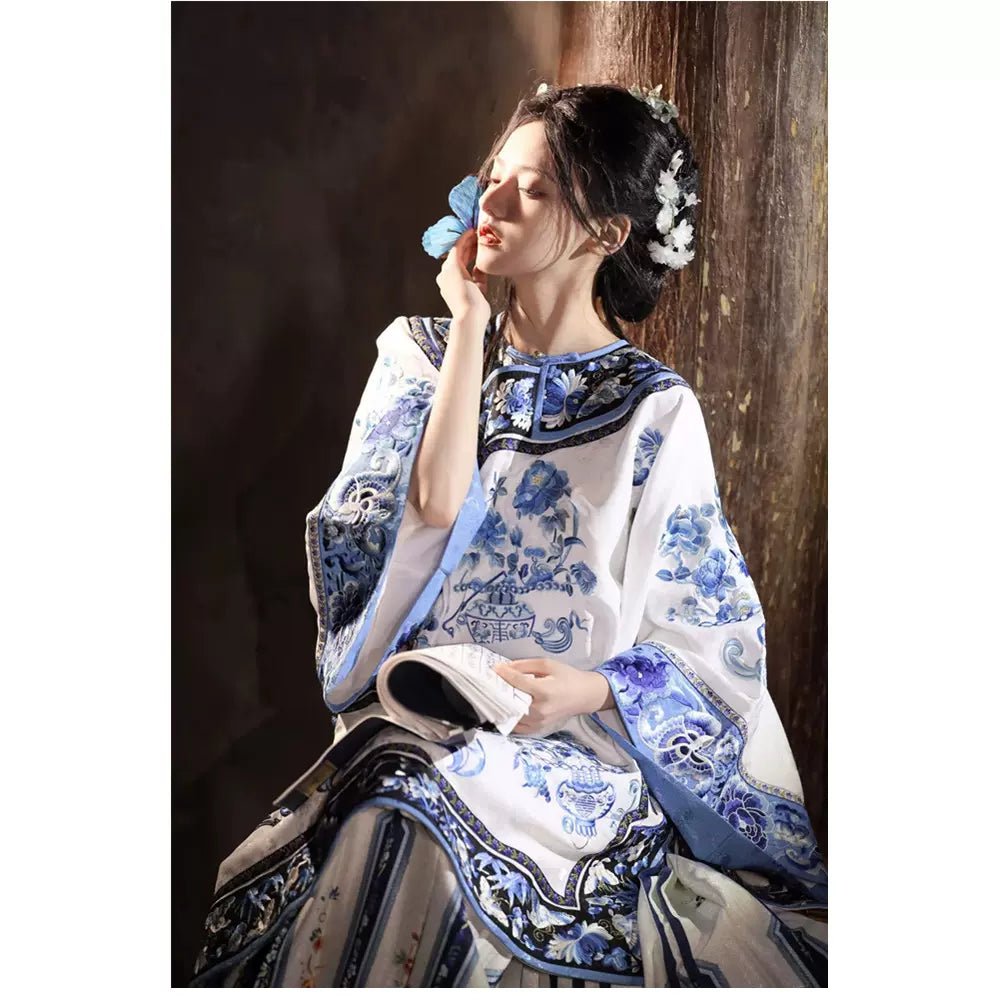 【Hanfu】Azure Butterfly Dream | Qing Style Hanfuhan fu Chinese han fu hanfu male tang dynasty clothes chinese hanfu tang dynasty outfits traditiona hanfu dress chinese hanfu chinese style dress dress fashion cheongsam dress q