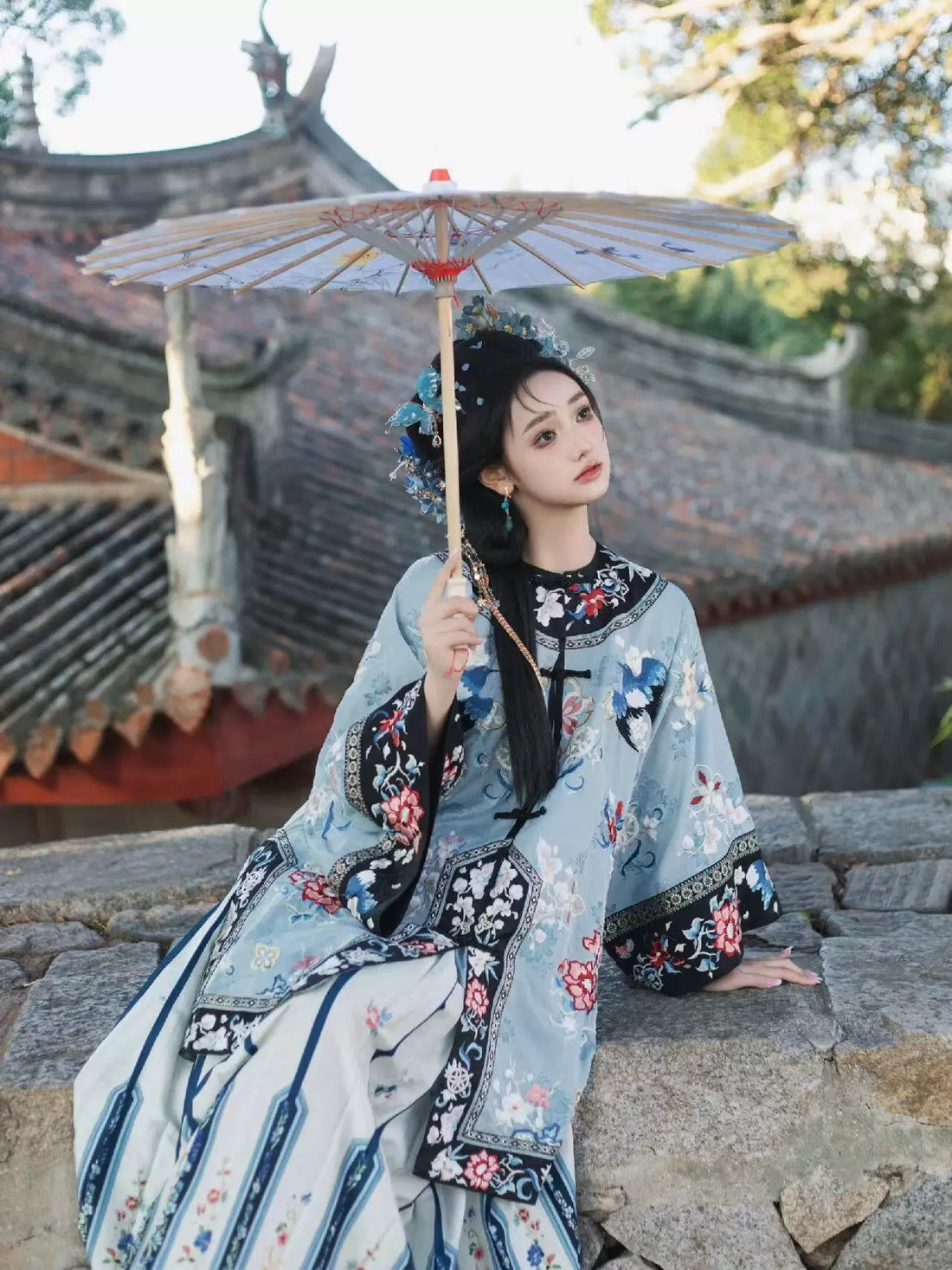 【Hanfu】Azure Butterfly Grace | Qing Style Hanfuhan fu Chinese han fu hanfu male tang dynasty clothes chinese hanfu tang dynasty outfits traditiona hanfu dress chinese hanfu chinese style dress dress fashion cheongsam dress q