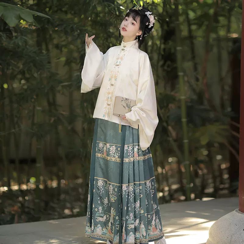 【Hanfu】Azure Elegance Amidst Blossoms | Ming Style Hanfuhan fu Chinese han fu hanfu male tang dynasty clothes chinese hanfu tang dynasty outfits traditiona hanfu dress chinese hanfu chinese style dress dress fashion cheongsam dress q