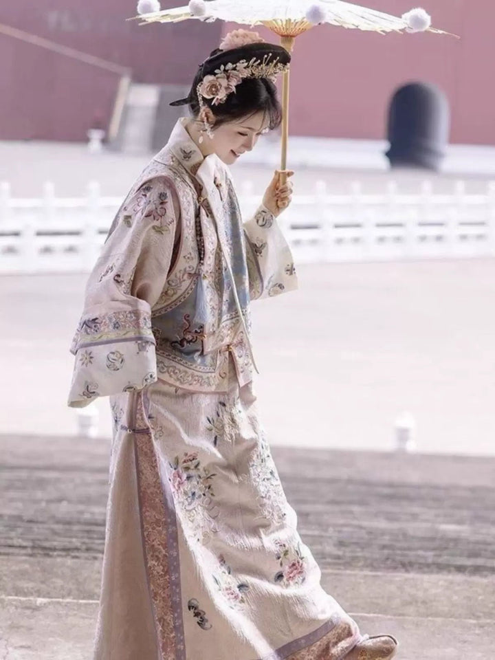 【Hanfu】Blossom Parasol Radiance | Qing Style Hanfuhan fu Chinese han fu hanfu male tang dynasty clothes chinese hanfu tang dynasty outfits traditiona hanfu dress chinese hanfu chinese style dress dress fashion cheongsam dress q