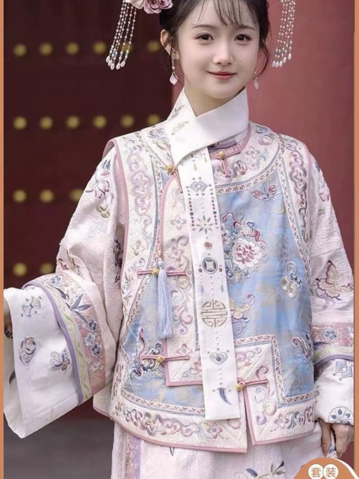 【Hanfu】Blossom Parasol Radiance | Qing Style Hanfuhan fu Chinese han fu hanfu male tang dynasty clothes chinese hanfu tang dynasty outfits traditiona hanfu dress chinese hanfu chinese style dress dress fashion cheongsam dress q