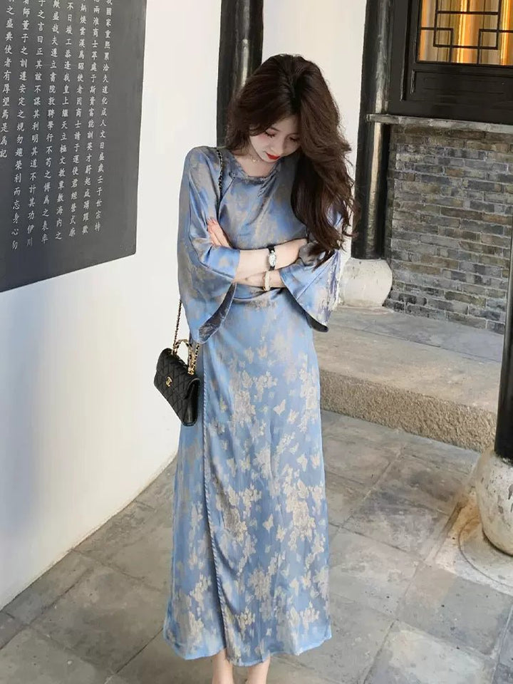 【Hanfu】Blossoms of Silk Elegance | Cheongsam/Qipaohan fu Chinese han fu hanfu male tang dynasty clothes chinese hanfu tang dynasty outfits traditiona hanfu dress chinese hanfu chinese style dress dress fashion cheongsam dress q