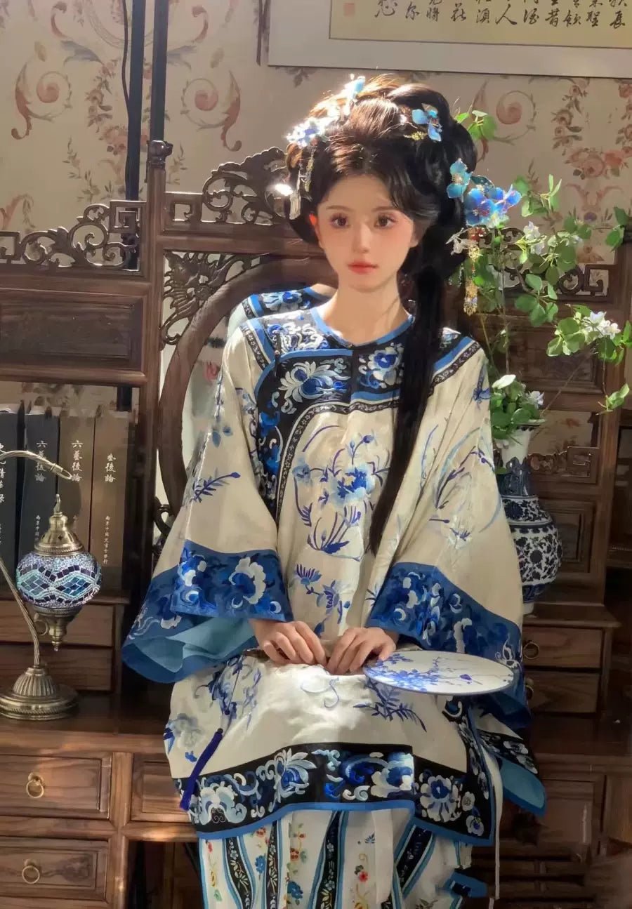 【Hanfu】Blue Willow Elegance | Qing Style Hanfuhan fu Chinese han fu hanfu male tang dynasty clothes chinese hanfu tang dynasty outfits traditiona hanfu dress chinese hanfu chinese style dress dress fashion cheongsam dress q