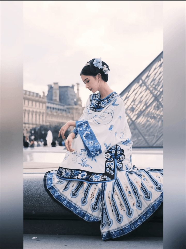 【Hanfu】Cerulean Blossom Serenade | Qing Style Hanfuhan fu Chinese han fu hanfu male tang dynasty clothes chinese hanfu tang dynasty outfits traditiona hanfu dress chinese hanfu chinese style dress dress fashion cheongsam dress q