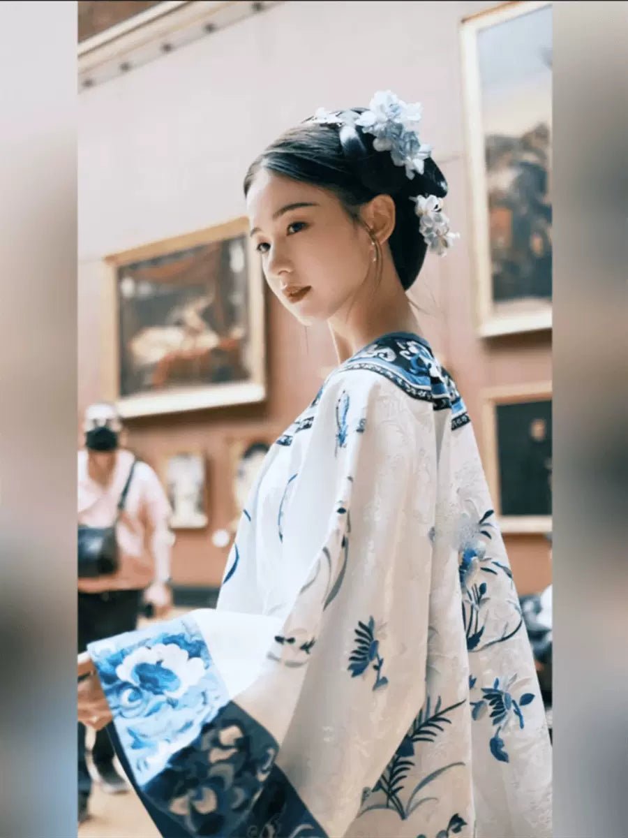 【Hanfu】Cerulean Blossom Serenade | Qing Style Hanfuhan fu Chinese han fu hanfu male tang dynasty clothes chinese hanfu tang dynasty outfits traditiona hanfu dress chinese hanfu chinese style dress dress fashion cheongsam dress q