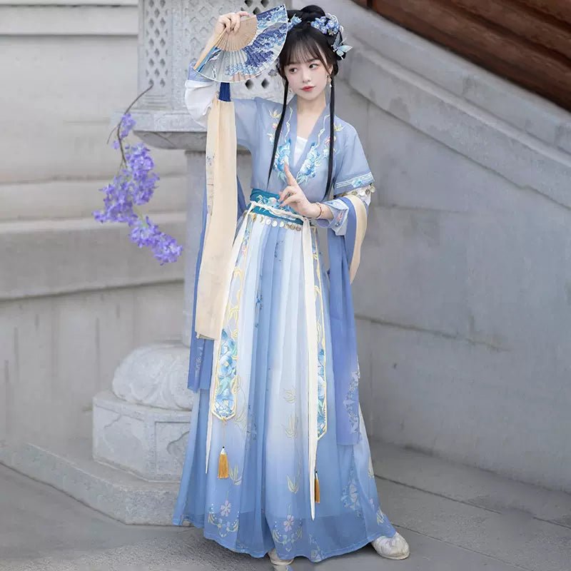 【Hanfu】Chinese Bellflower | Tang Three - Piece Sethan fu Chinese han fu hanfu male tang dynasty clothes chinese hanfu tang dynasty outfits traditiona hanfu dress chinese hanfu chinese style dress dress fashion cheongsam dress q