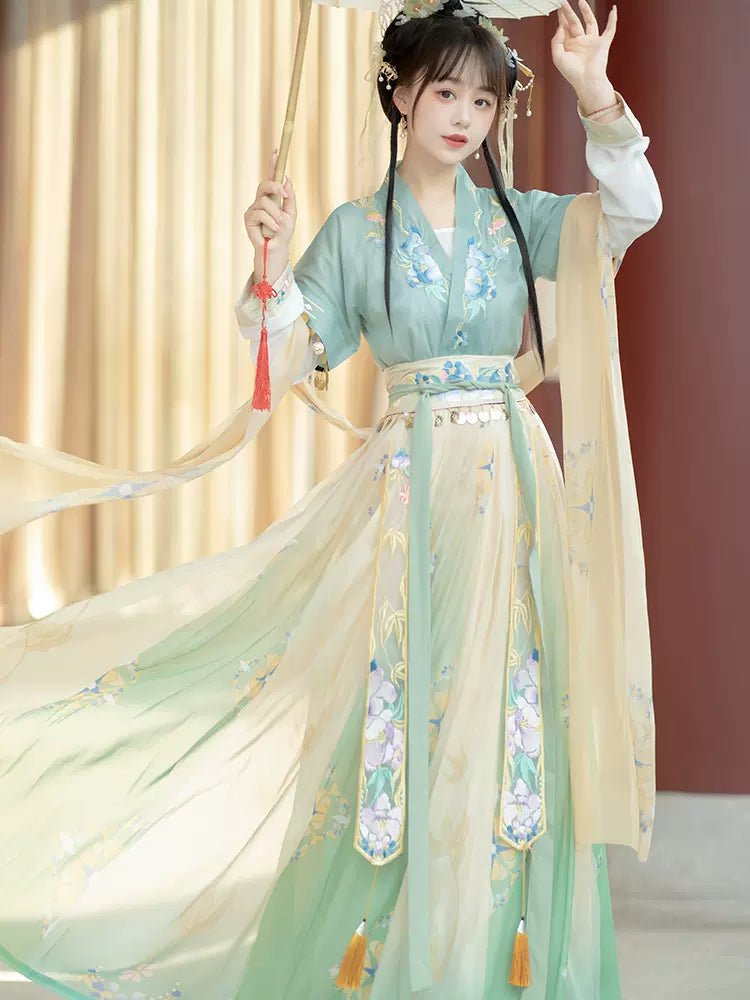 【Hanfu】Chinese Bellflower | Tang Three - Piece Sethan fu Chinese han fu hanfu male tang dynasty clothes chinese hanfu tang dynasty outfits traditiona hanfu dress chinese hanfu chinese style dress dress fashion cheongsam dress q