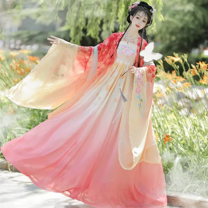 【Hanfu】Colorful Lotus|Tang Chest - Length skirthan fu Chinese han fu hanfu male tang dynasty clothes chinese hanfu tang dynasty outfits traditiona hanfu dress chinese hanfu chinese style dress dress fashion cheongsam dress q