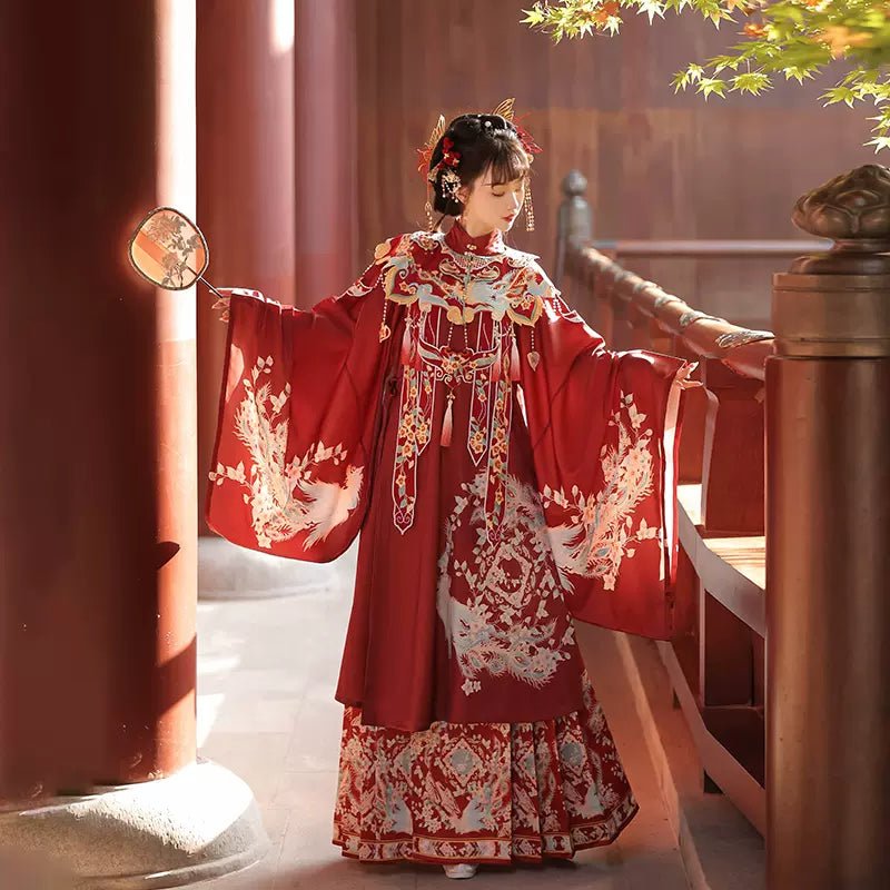 Hanfu】Crimson Phoenix Grace | Ming Style Hanfuhan fu Chinese han fu hanfu male tang dynasty clothes chinese hanfu tang dynasty outfits traditiona hanfu dress chinese hanfu chinese style dress dress fashion cheongsam dress q