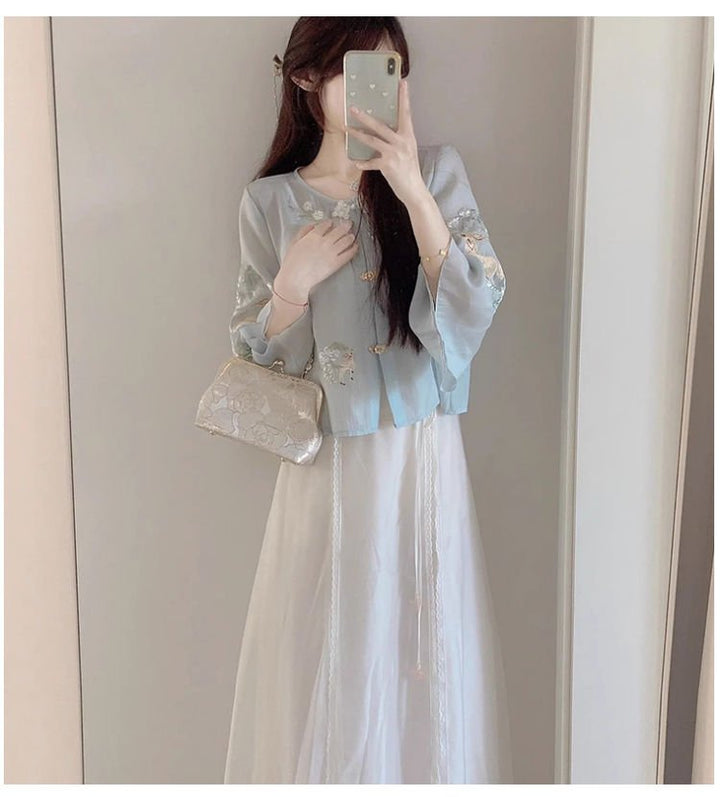 【Hanfu】Cute Deer|Modern skirthan fu Chinese han fu hanfu male tang dynasty clothes chinese hanfu tang dynasty outfits traditiona hanfu dress chinese hanfu chinese style dress dress fashion cheongsam dress q