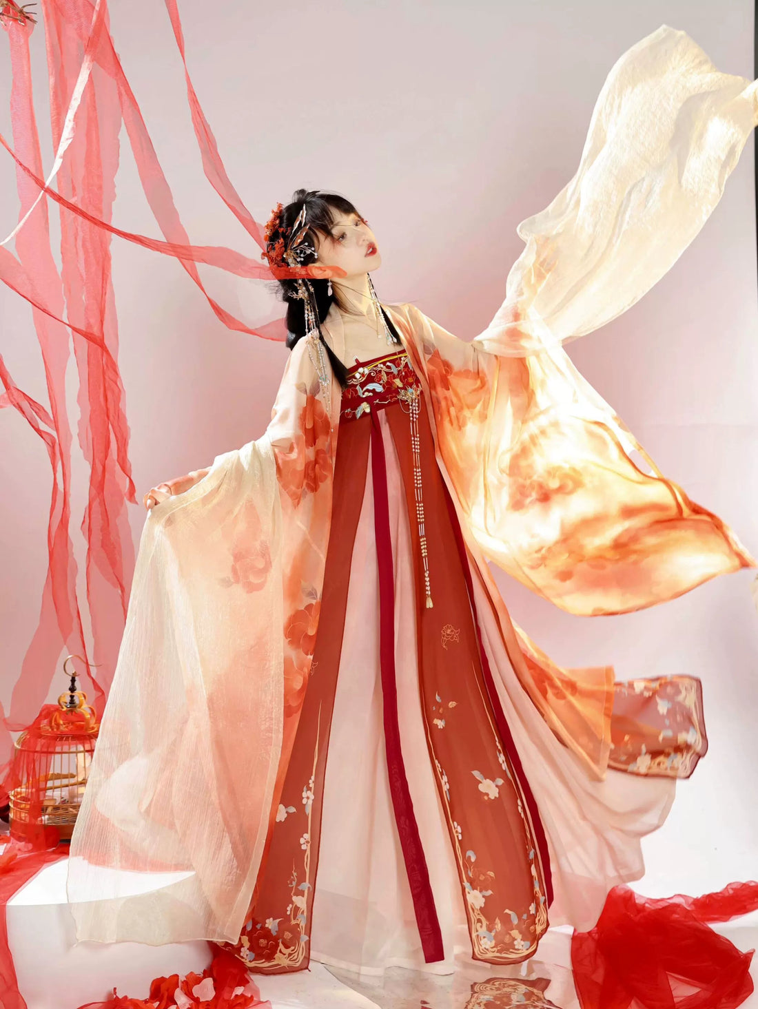 【Hanfu】Dyed Spring Begonias|Tang Chest - Length skirthan fu Chinese han fu hanfu male tang dynasty clothes chinese hanfu tang dynasty outfits traditiona hanfu dress chinese hanfu chinese style dress dress fashion cheongsam dress q