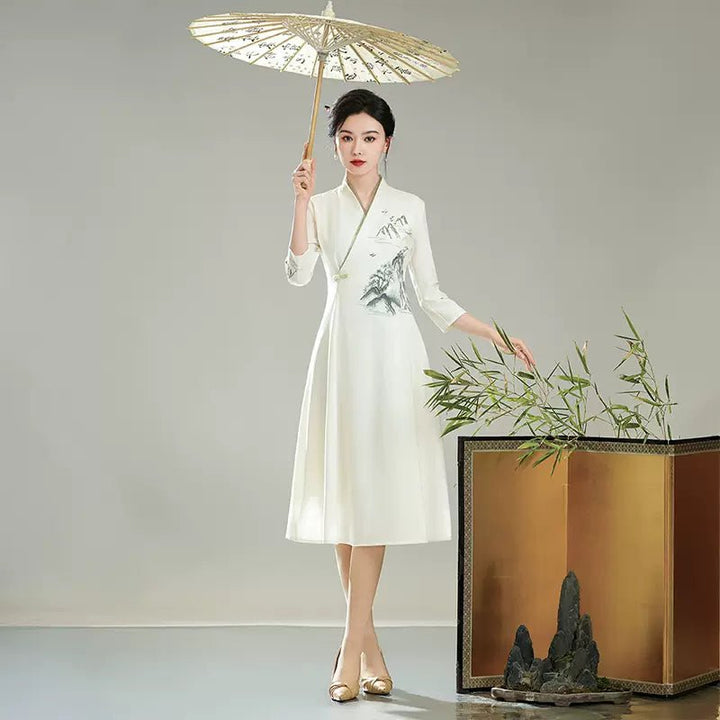 【Hanfu】Elegant Peaks in Mist | Cheongsam/Qipaohan fu Chinese han fu hanfu male tang dynasty clothes chinese hanfu tang dynasty outfits traditiona hanfu dress chinese hanfu chinese style dress dress fashion cheongsam dress q