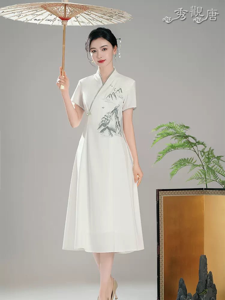 【Hanfu】Elegant Peaks in Mist | Cheongsam/Qipaohan fu Chinese han fu hanfu male tang dynasty clothes chinese hanfu tang dynasty outfits traditiona hanfu dress chinese hanfu chinese style dress dress fashion cheongsam dress q