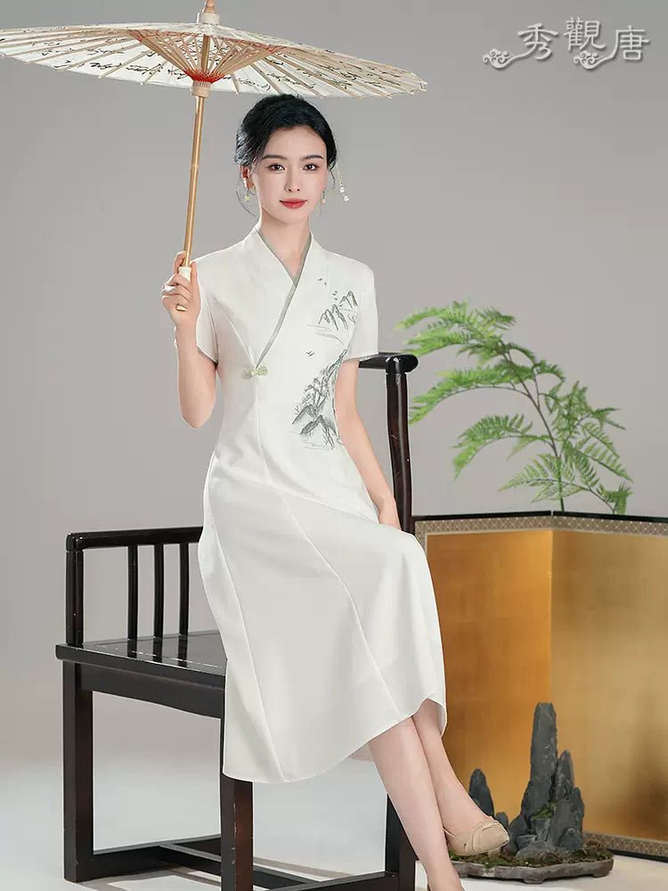 【Hanfu】Elegant Peaks in Mist | Cheongsam/Qipaohan fu Chinese han fu hanfu male tang dynasty clothes chinese hanfu tang dynasty outfits traditiona hanfu dress chinese hanfu chinese style dress dress fashion cheongsam dress q