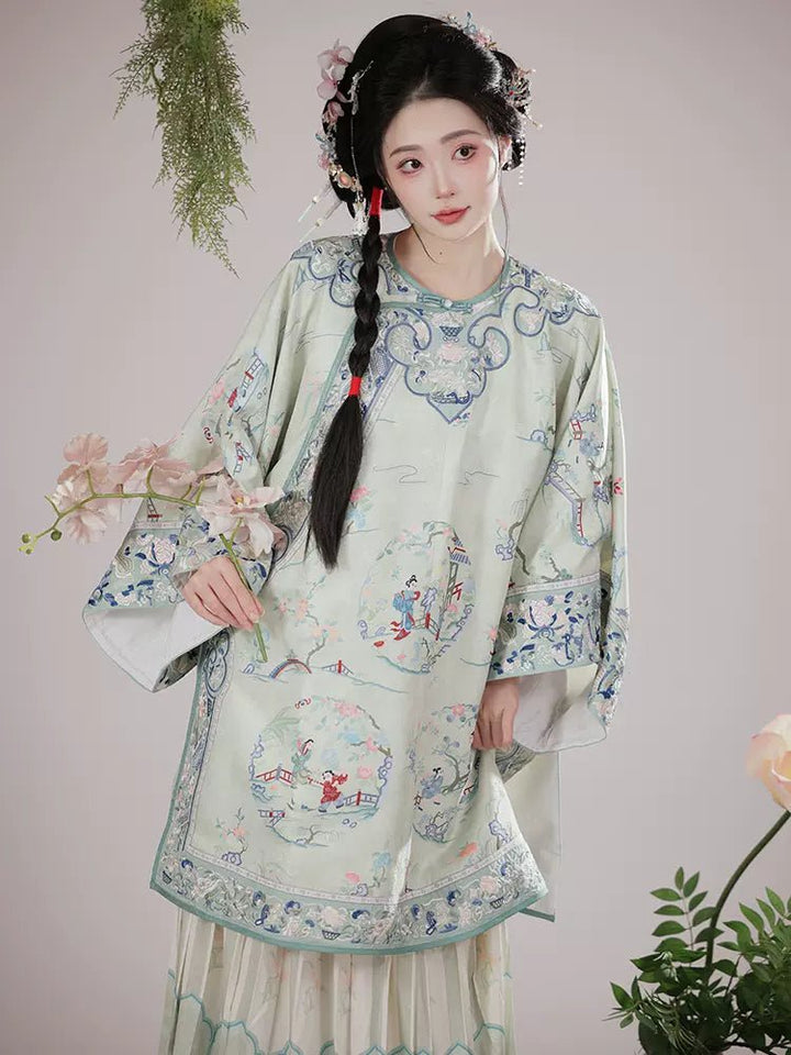 【Hanfu】Emerald Mist Serenity | Qing Style Hanfuhan fu Chinese han fu hanfu male tang dynasty clothes chinese hanfu tang dynasty outfits traditiona hanfu dress chinese hanfu chinese style dress dress fashion cheongsam dress q