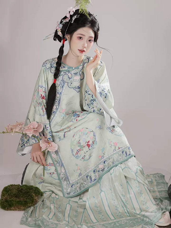 【Hanfu】Emerald Mist Serenity | Qing Style Hanfuhan fu Chinese han fu hanfu male tang dynasty clothes chinese hanfu tang dynasty outfits traditiona hanfu dress chinese hanfu chinese style dress dress fashion cheongsam dress q