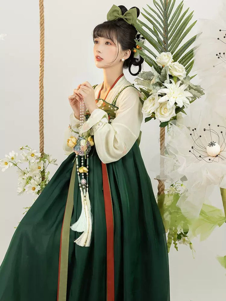 【Hanfu】Emerald Shadows Surrounding Flowers | Tang Style Hanfuhan fu Chinese han fu hanfu male tang dynasty clothes chinese hanfu tang dynasty outfits traditiona hanfu dress chinese hanfu chinese style dress dress fashion cheongsam dress q