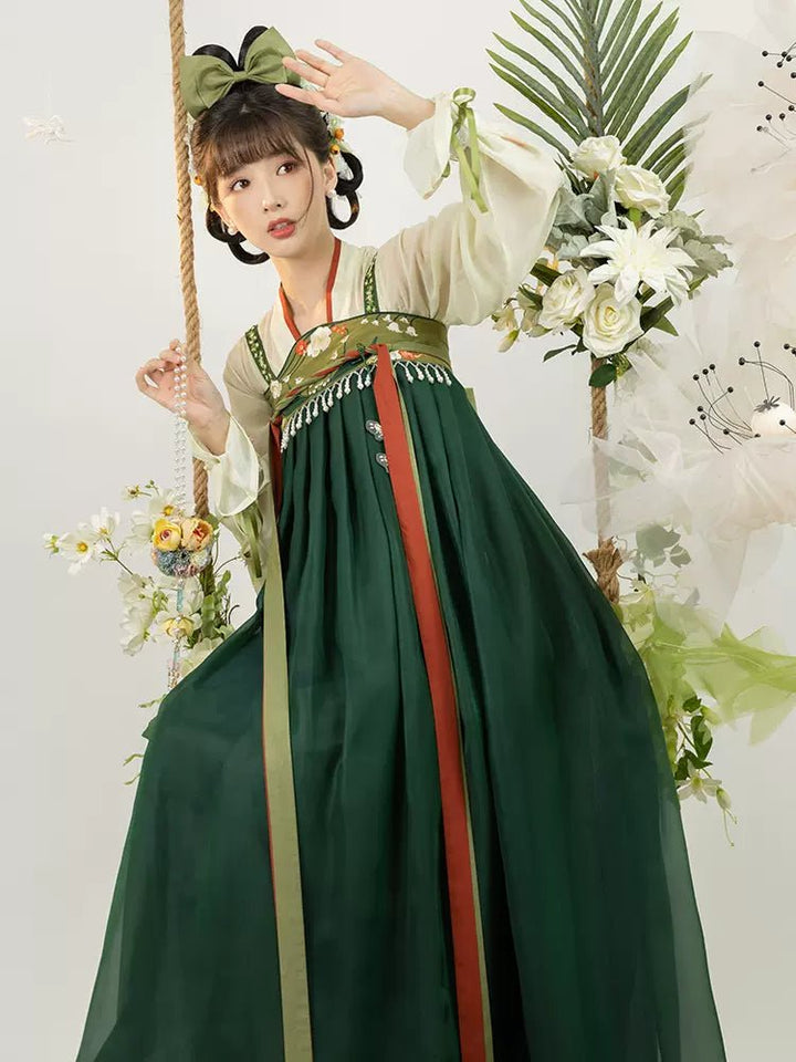 【Hanfu】Emerald Shadows Surrounding Flowers | Tang Style Hanfuhan fu Chinese han fu hanfu male tang dynasty clothes chinese hanfu tang dynasty outfits traditiona hanfu dress chinese hanfu chinese style dress dress fashion cheongsam dress q