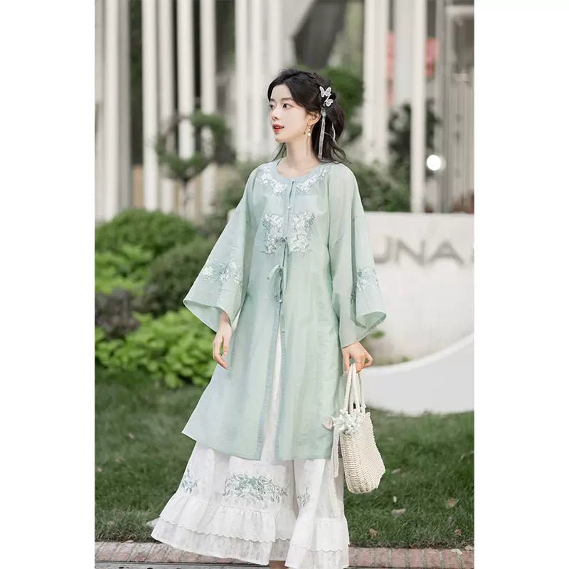 【Hanfu】Emerald Sleeves in Green | Modern Style Hanfuhan fu Chinese han fu hanfu male tang dynasty clothes chinese hanfu tang dynasty outfits traditiona hanfu dress chinese hanfu chinese style dress dress fashion cheongsam dress q