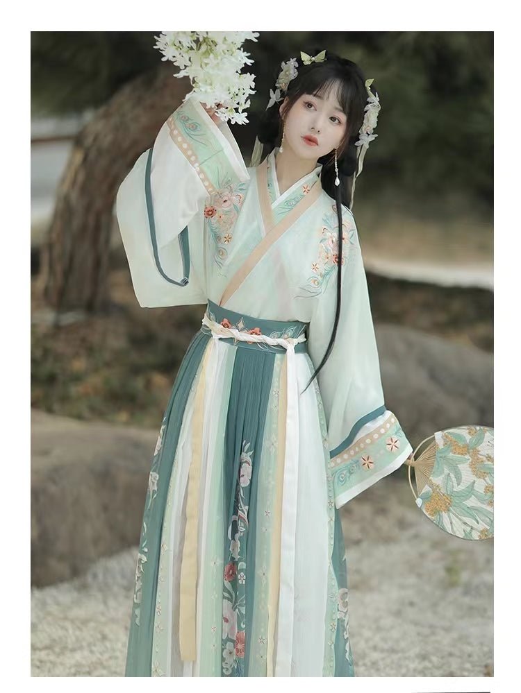 【Hanfu】Feathers among the flowers|Wei&Jin waist - length skirthan fu Chinese han fu hanfu male tang dynasty clothes chinese hanfu tang dynasty outfits traditiona hanfu dress chinese hanfu chinese style dress dress fashion cheongsam dress q