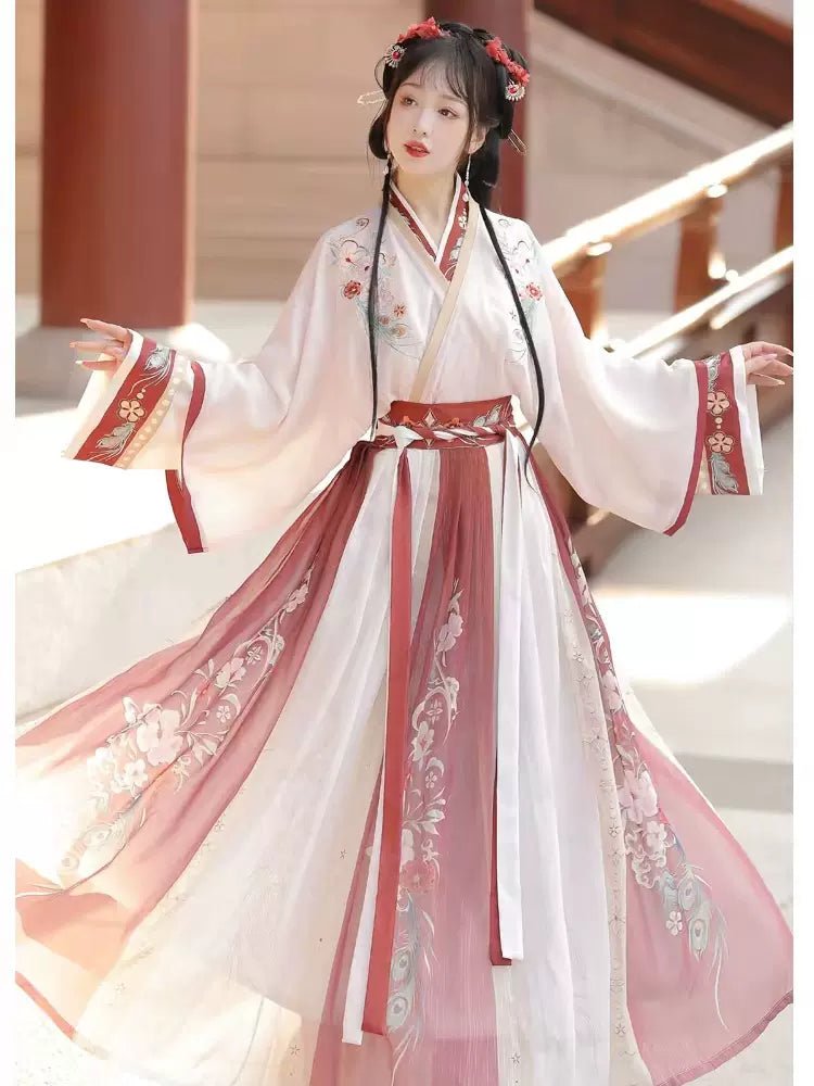 【Hanfu】Feathers among the flowers|Wei&Jin waist - length skirthan fu Chinese han fu hanfu male tang dynasty clothes chinese hanfu tang dynasty outfits traditiona hanfu dress chinese hanfu chinese style dress dress fashion cheongsam dress q