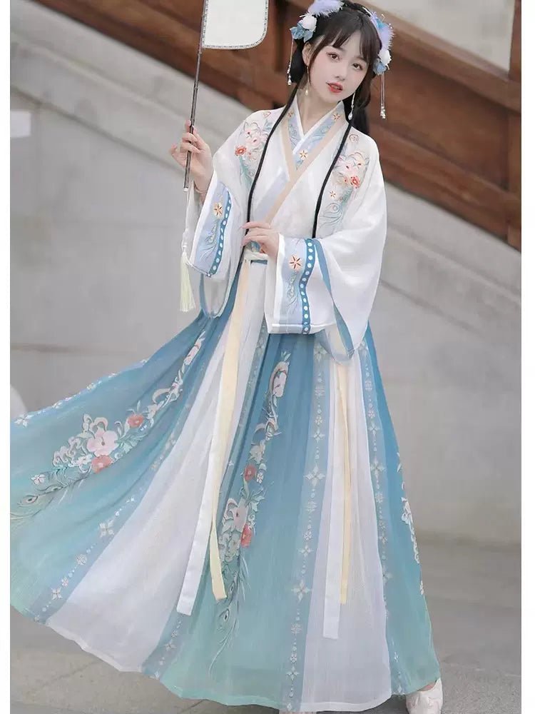 【Hanfu】Feathers among the flowers|Wei&Jin waist - length skirthan fu Chinese han fu hanfu male tang dynasty clothes chinese hanfu tang dynasty outfits traditiona hanfu dress chinese hanfu chinese style dress dress fashion cheongsam dress q