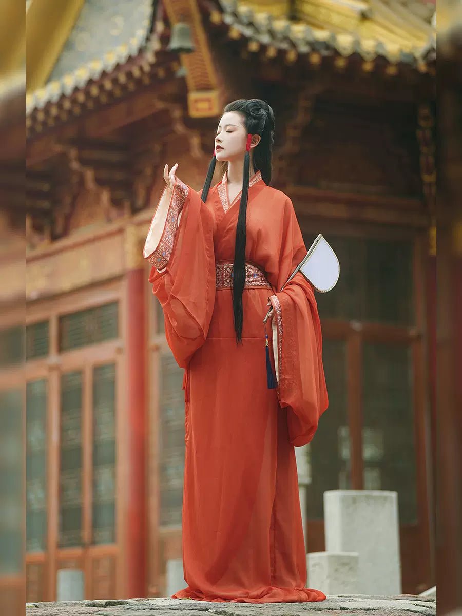 【Hanfu】Fiery Blossom Elegance | Chunqiu to Han Dynasty Style Hanfuhan fu Chinese han fu hanfu male tang dynasty clothes chinese hanfu tang dynasty outfits traditiona hanfu dress chinese hanfu chinese style dress dress fashion cheongsam dress q