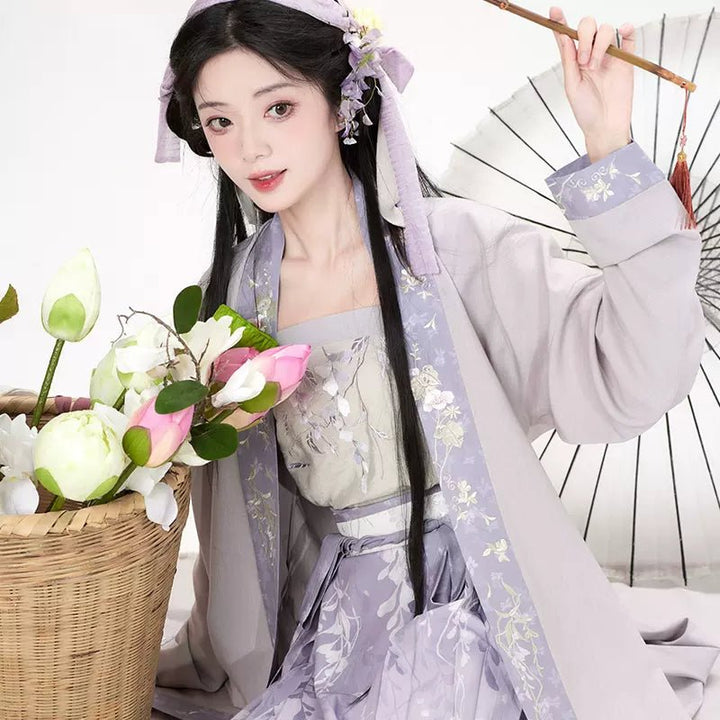 【Hanfu】Floating Purple Garment, Floral Fragrance in Sleeves | Mamian skirthan fu Chinese han fu hanfu male tang dynasty clothes chinese hanfu tang dynasty outfits traditiona hanfu dress chinese hanfu chinese style dress dress fashion cheongsam dress q