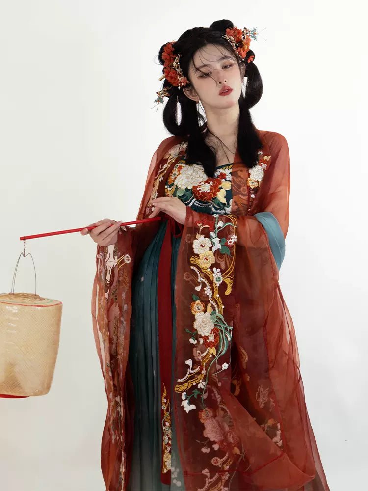 【Hanfu】Flower Goddess|Tang Chest - Length skirthan fu Chinese han fu hanfu male tang dynasty clothes chinese hanfu tang dynasty outfits traditiona hanfu dress chinese hanfu chinese style dress dress fashion cheongsam dress q