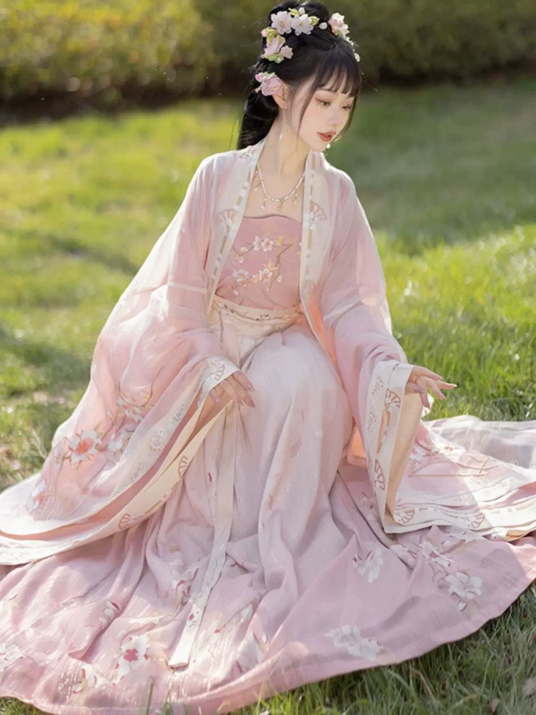 【Hanfu】Flowers in spring|Song waist - length skirthan fu Chinese han fu hanfu male tang dynasty clothes chinese hanfu tang dynasty outfits traditiona hanfu dress chinese hanfu chinese style dress dress fashion cheongsam dress q