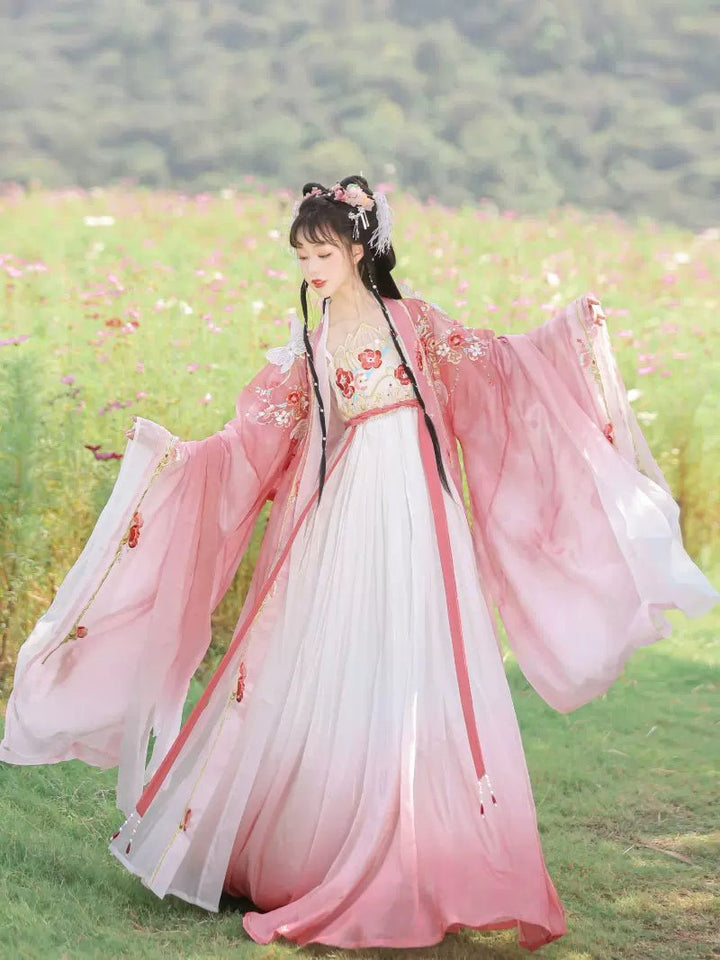 【Hanfu】Fluttering Petals Recite a Poem|Tang Chest - Length skirthan fu Chinese han fu hanfu male tang dynasty clothes chinese hanfu tang dynasty outfits traditiona hanfu dress chinese hanfu chinese style dress dress fashion cheongsam dress q