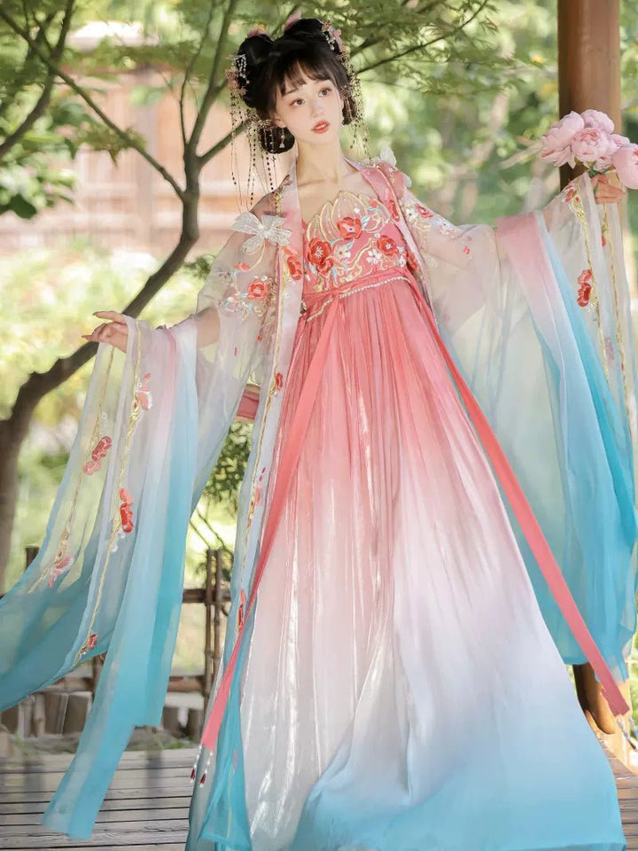 【Hanfu】Fluttering Petals Recite a Poem|Tang Chest - Length skirthan fu Chinese han fu hanfu male tang dynasty clothes chinese hanfu tang dynasty outfits traditiona hanfu dress chinese hanfu chinese style dress dress fashion cheongsam dress q