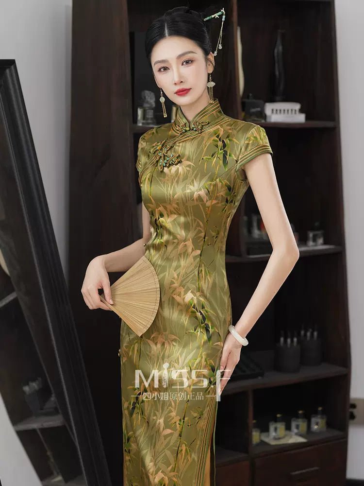 【Hanfu】Golden Bamboo in the Wind | Cheongsam/Qipaohan fu Chinese han fu hanfu male tang dynasty clothes chinese hanfu tang dynasty outfits traditiona hanfu dress chinese hanfu chinese style dress dress fashion cheongsam dress q