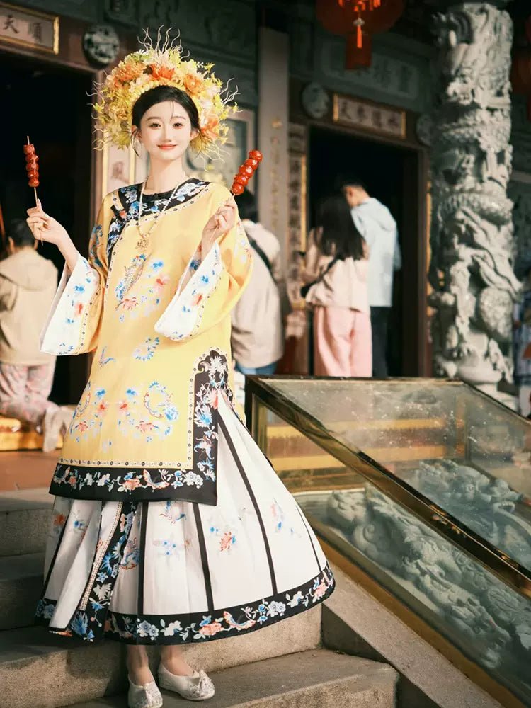 【Hanfu】Golden Blossom Radiance | Qing Style Hanfuhan fu Chinese han fu hanfu male tang dynasty clothes chinese hanfu tang dynasty outfits traditiona hanfu dress chinese hanfu chinese style dress dress fashion cheongsam dress q