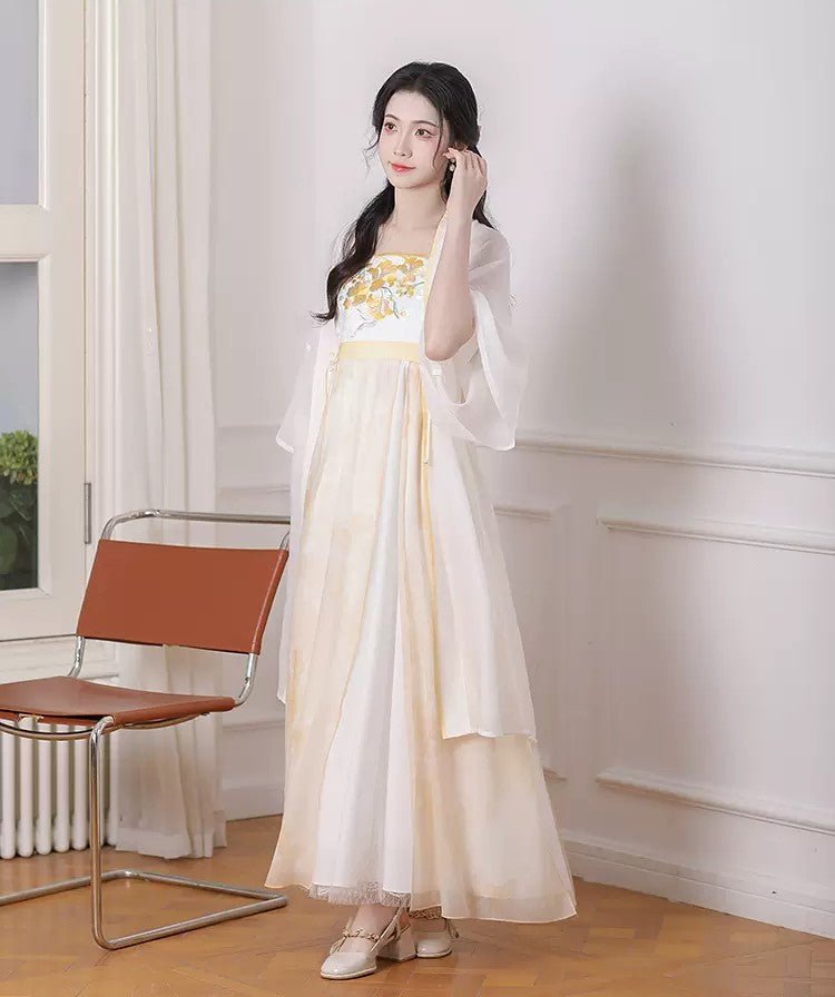 【Hanfu】Golden Dawn Grace | Song Chest - length skirthan fu Chinese han fu hanfu male tang dynasty clothes chinese hanfu tang dynasty outfits traditiona hanfu dress chinese hanfu chinese style dress dress fashion cheongsam dress q