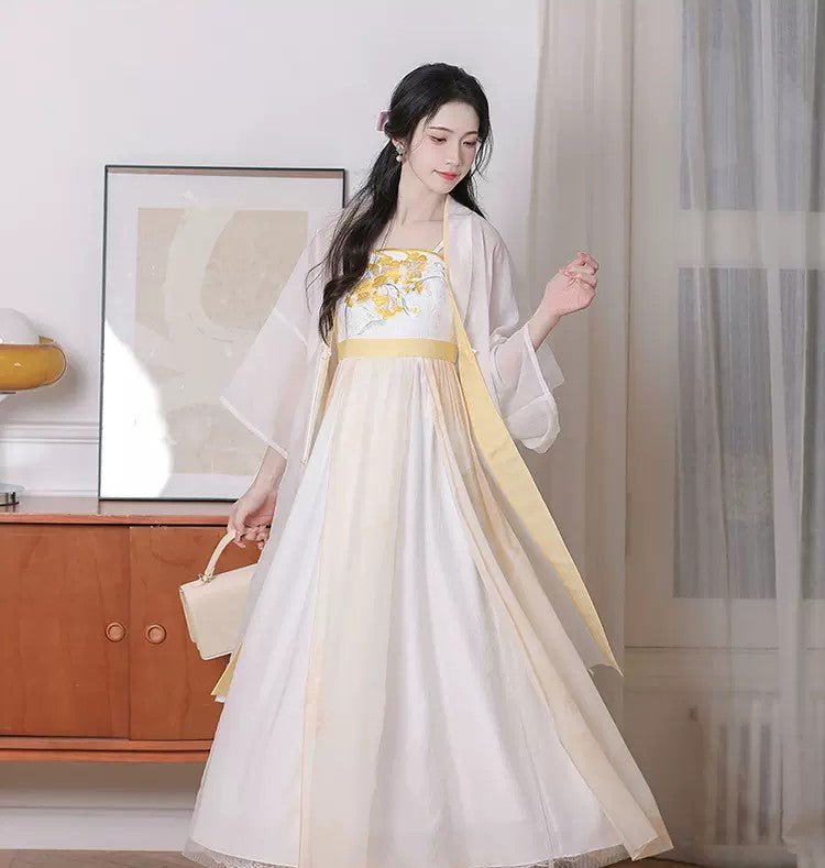 【Hanfu】Golden Dawn Grace | Song Chest - length skirthan fu Chinese han fu hanfu male tang dynasty clothes chinese hanfu tang dynasty outfits traditiona hanfu dress chinese hanfu chinese style dress dress fashion cheongsam dress q