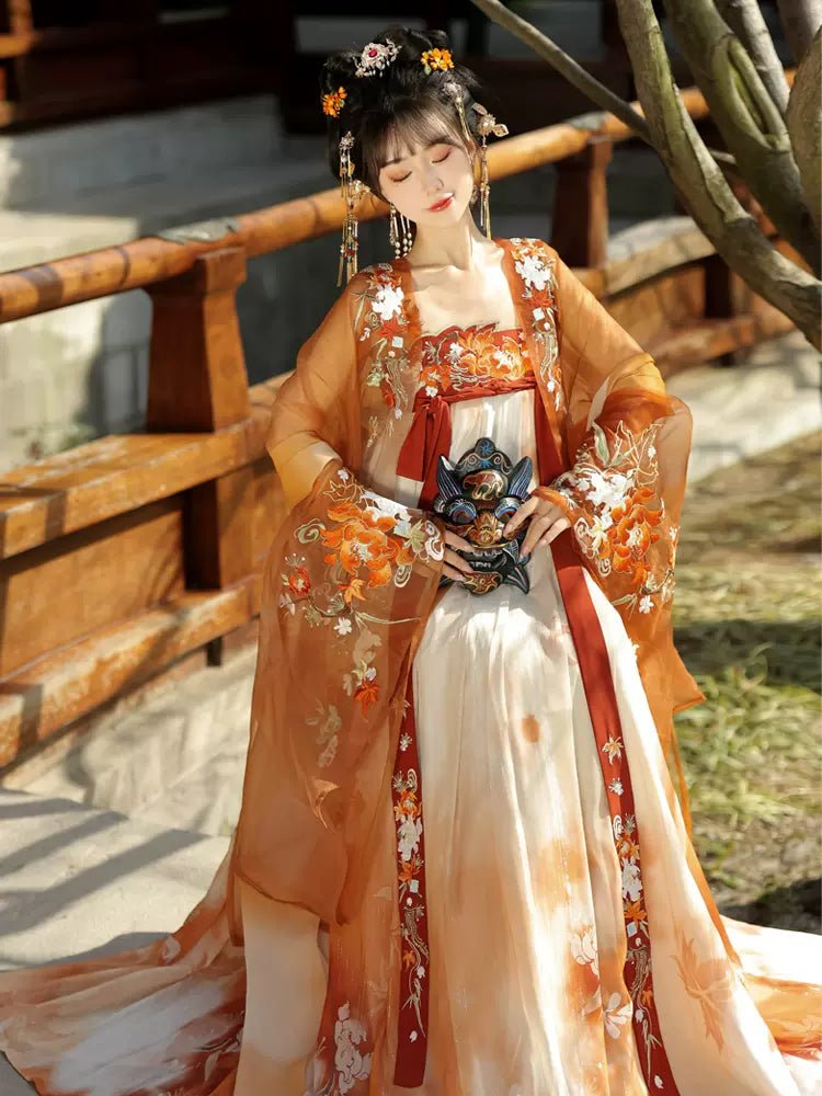 【Hanfu】Golden Maple And Jade Tree |Tang Chest - Length skirthan fu Chinese han fu hanfu male tang dynasty clothes chinese hanfu tang dynasty outfits traditiona hanfu dress chinese hanfu chinese style dress dress fashion cheongsam dress q