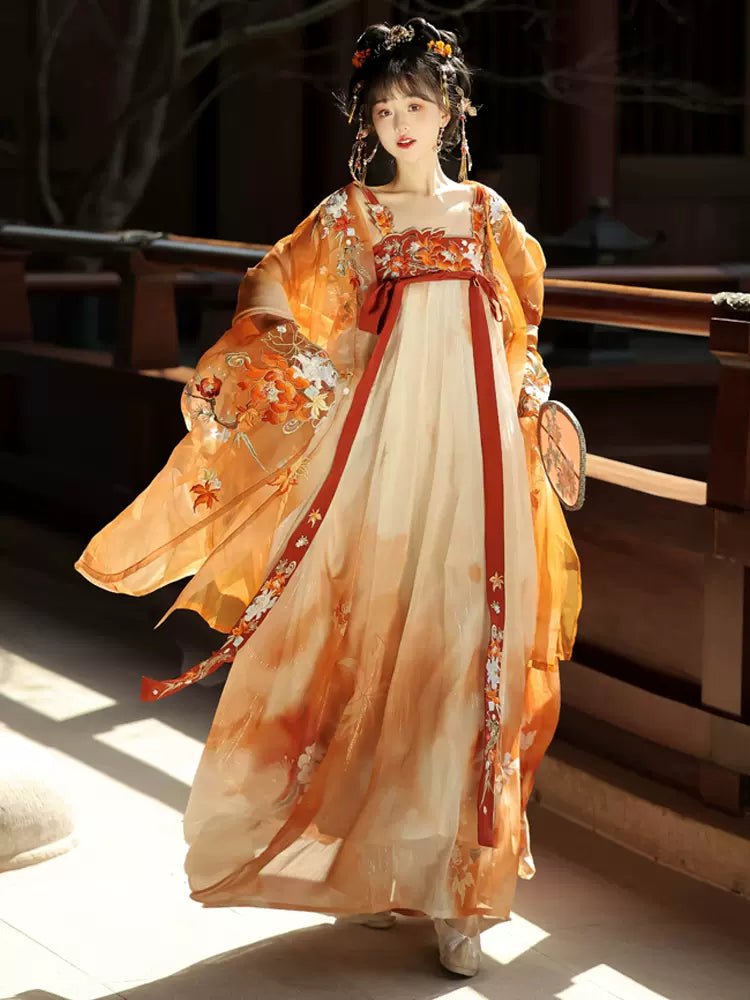 【Hanfu】Golden Maple And Jade Tree |Tang Chest - Length skirthan fu Chinese han fu hanfu male tang dynasty clothes chinese hanfu tang dynasty outfits traditiona hanfu dress chinese hanfu chinese style dress dress fashion cheongsam dress q