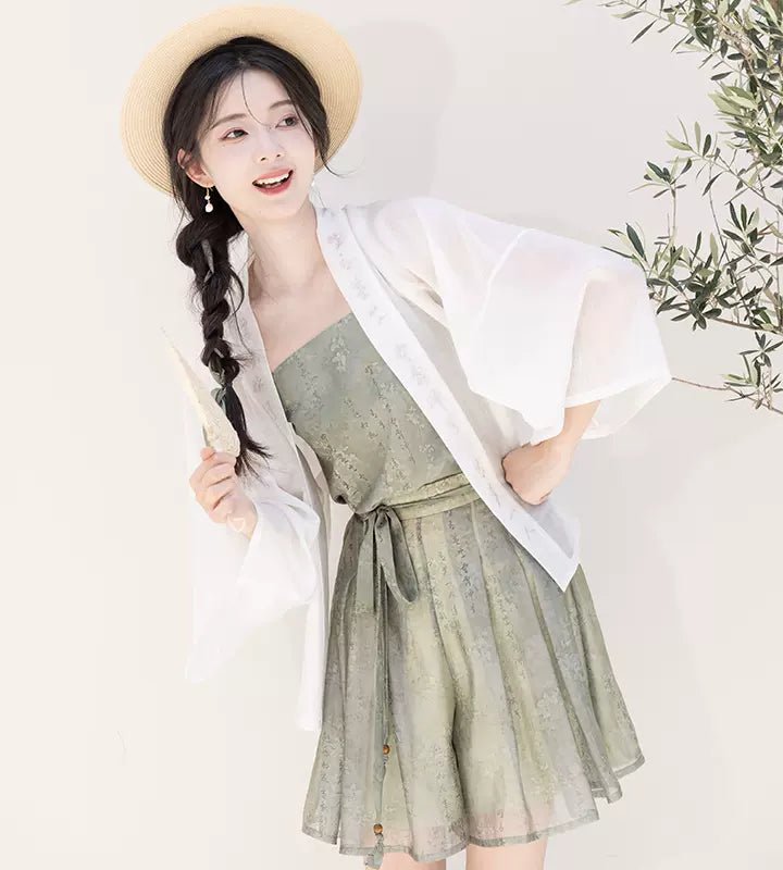 【Hanfu】Graceful Green Sleeves | Modern Style Hanfuhan fu Chinese han fu hanfu male tang dynasty clothes chinese hanfu tang dynasty outfits traditiona hanfu dress chinese hanfu chinese style dress dress fashion cheongsam dress q