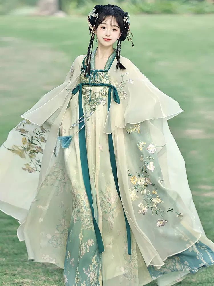 【Hanfu】Green Ripples|Tang Chest - Length skirthan fu Chinese han fu hanfu male tang dynasty clothes chinese hanfu tang dynasty outfits traditiona hanfu dress chinese hanfu chinese style dress dress fashion cheongsam dress q