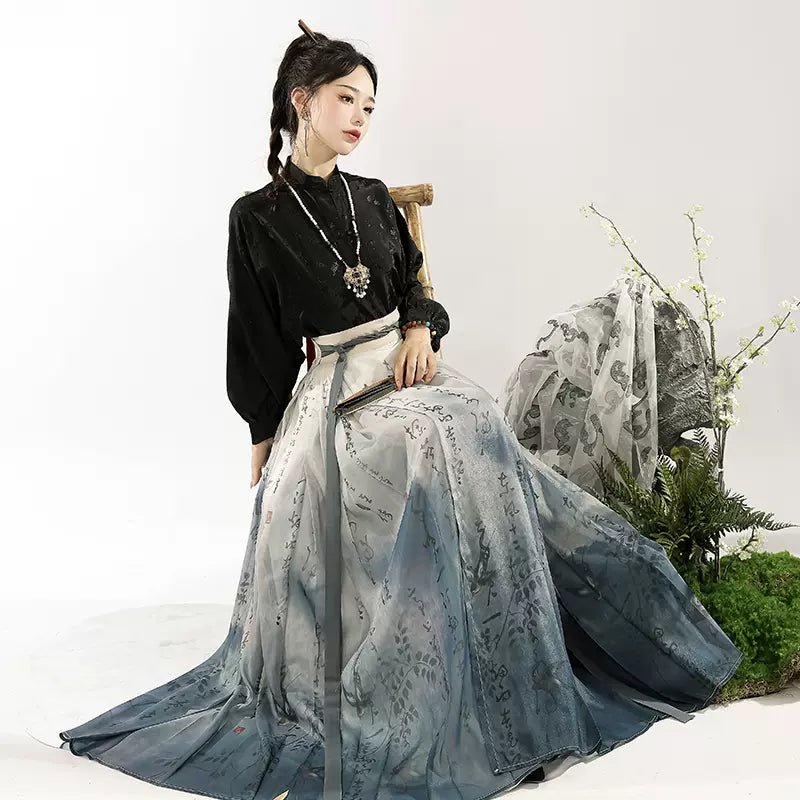 【Hanfu】Ink bamboo forest|Ming horse - facedd skirthan fu Chinese han fu hanfu male tang dynasty clothes chinese hanfu tang dynasty outfits traditiona hanfu dress chinese hanfu chinese style dress dress fashion cheongsam dress q