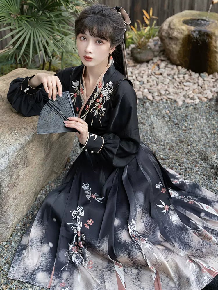 【Hanfu】Ink - dyed Floral Fragrance | Mamian Skirthan fu Chinese han fu hanfu male tang dynasty clothes chinese hanfu tang dynasty outfits traditiona hanfu dress chinese hanfu chinese style dress dress fashion cheongsam dress q