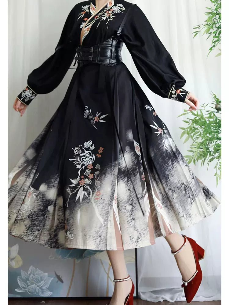 【Hanfu】Ink - dyed Floral Fragrance | Mamian Skirthan fu Chinese han fu hanfu male tang dynasty clothes chinese hanfu tang dynasty outfits traditiona hanfu dress chinese hanfu chinese style dress dress fashion cheongsam dress q