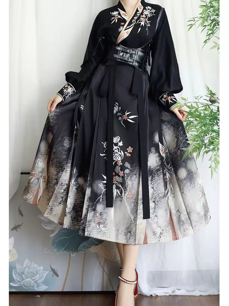 【Hanfu】Ink - dyed Floral Fragrance | Mamian Skirthan fu Chinese han fu hanfu male tang dynasty clothes chinese hanfu tang dynasty outfits traditiona hanfu dress chinese hanfu chinese style dress dress fashion cheongsam dress q