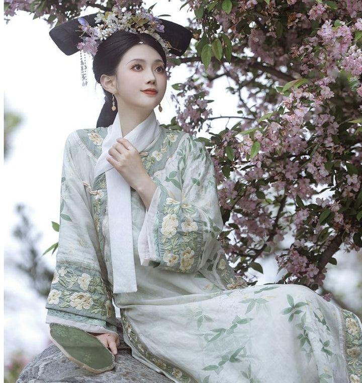 【Hanfu】Jade Garden Tranquility | Qing Style Hanfuhan fu Chinese han fu hanfu male tang dynasty clothes chinese hanfu tang dynasty outfits traditiona hanfu dress chinese hanfu chinese style dress dress fashion cheongsam dress q