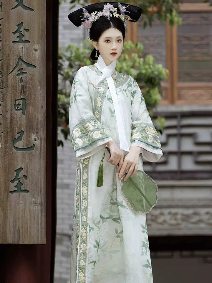 【Hanfu】Jade Garden Tranquility | Qing Style Hanfuhan fu Chinese han fu hanfu male tang dynasty clothes chinese hanfu tang dynasty outfits traditiona hanfu dress chinese hanfu chinese style dress dress fashion cheongsam dress q